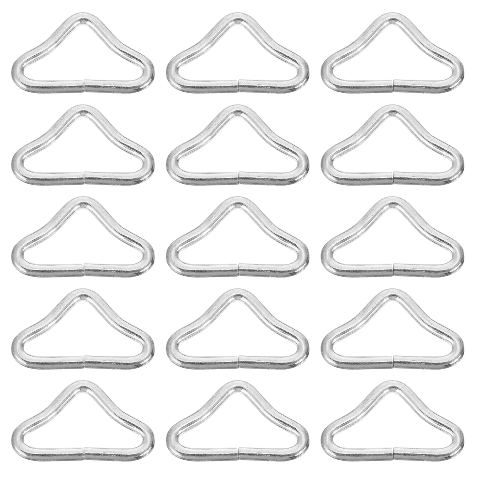 40 PCS Trampoline Triangle Ring Buckles Rings Mini Steel Small V-Ring for Strap Metal