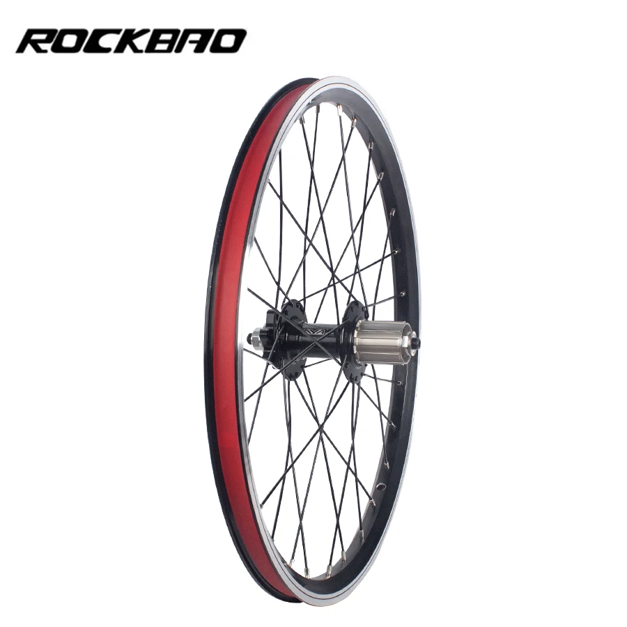 ROCKBAO Folding Bike Wheels 406/451 20 Inch Disc/V Brake Wheelset 2Bearings 100/135mm Wheel Set BMX Bicycle Wheel Set