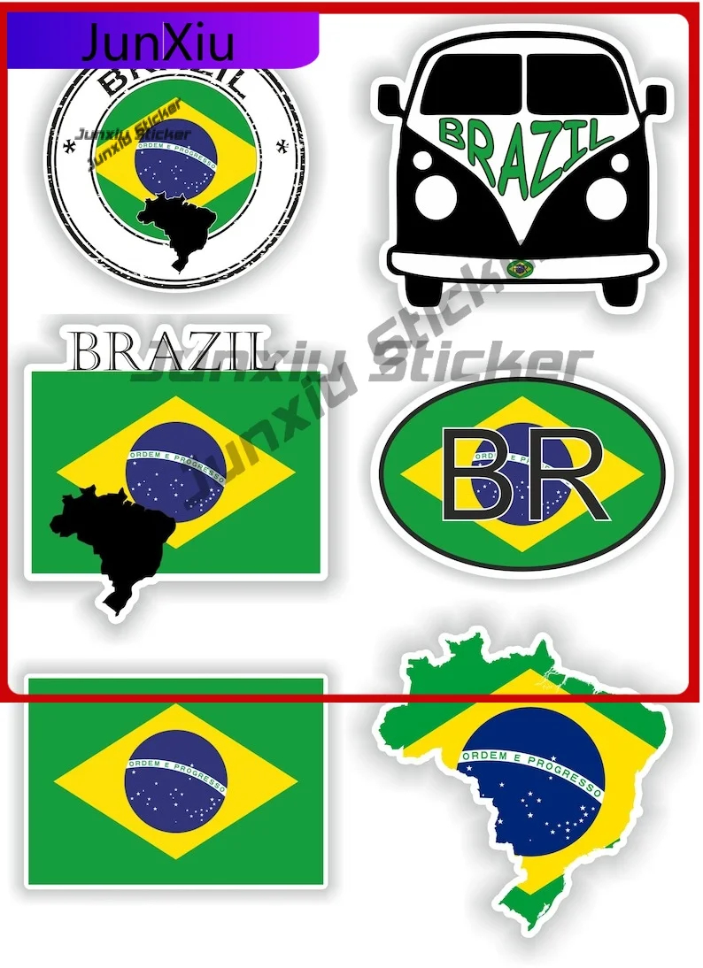 

Brazil Flag Vinyl Stickers Custom Decals Personalized Sticker Decals Front Bumper Sticker Funny Decoration Motorcycle Car Access