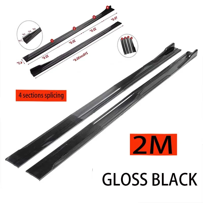 Universele 2.2 m Side Rokken Uitbreiding Rocker Splitters Diffuser Winglet Vleugels Voor VW Golf 7 MK7 Tiguan MK2 T-roc T-cross Golf 8