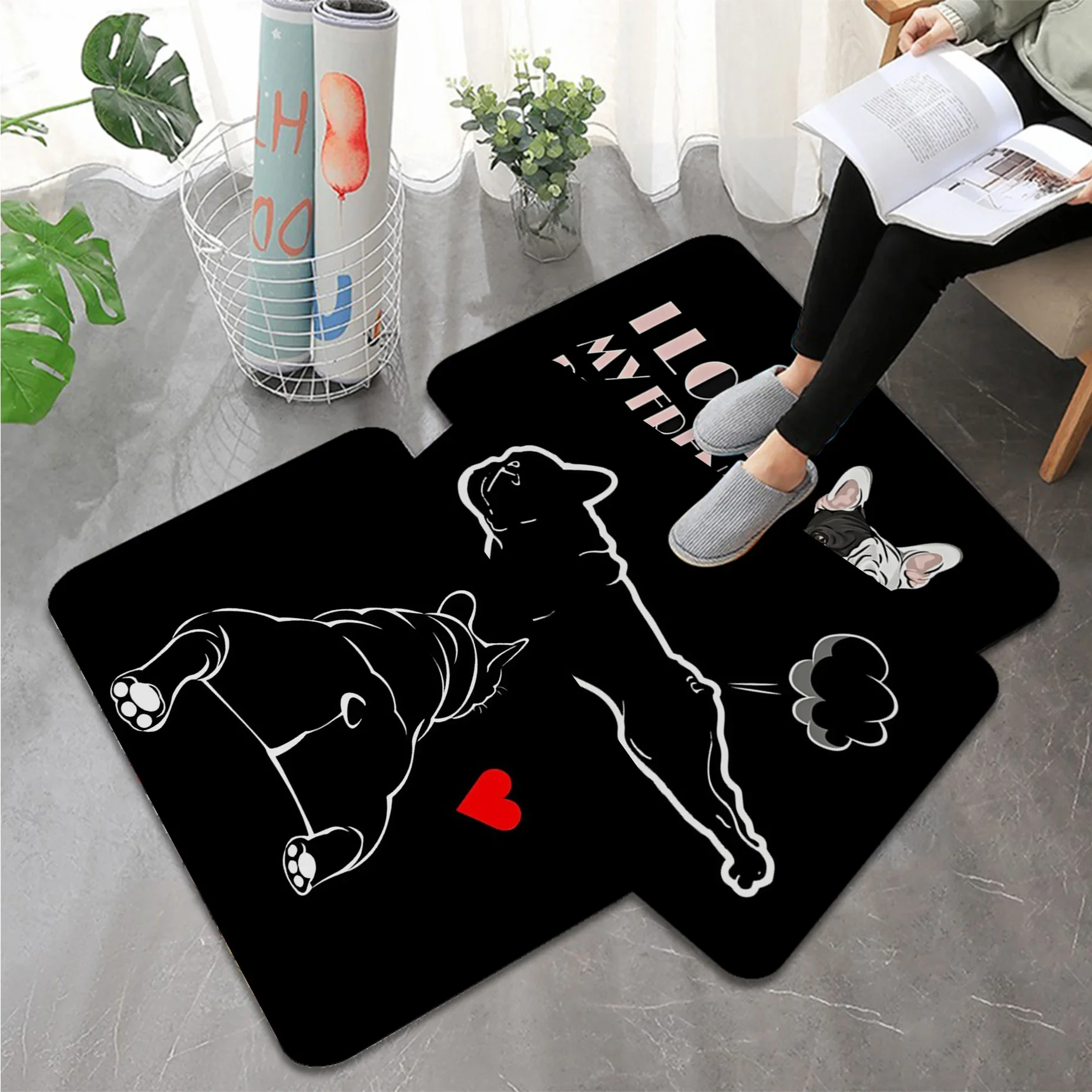 

French Bulldog Floor Mat Bath Mat Nordic Style Home Doormat Bathroom-Toilet Mats Bedroom Welcome Doormat