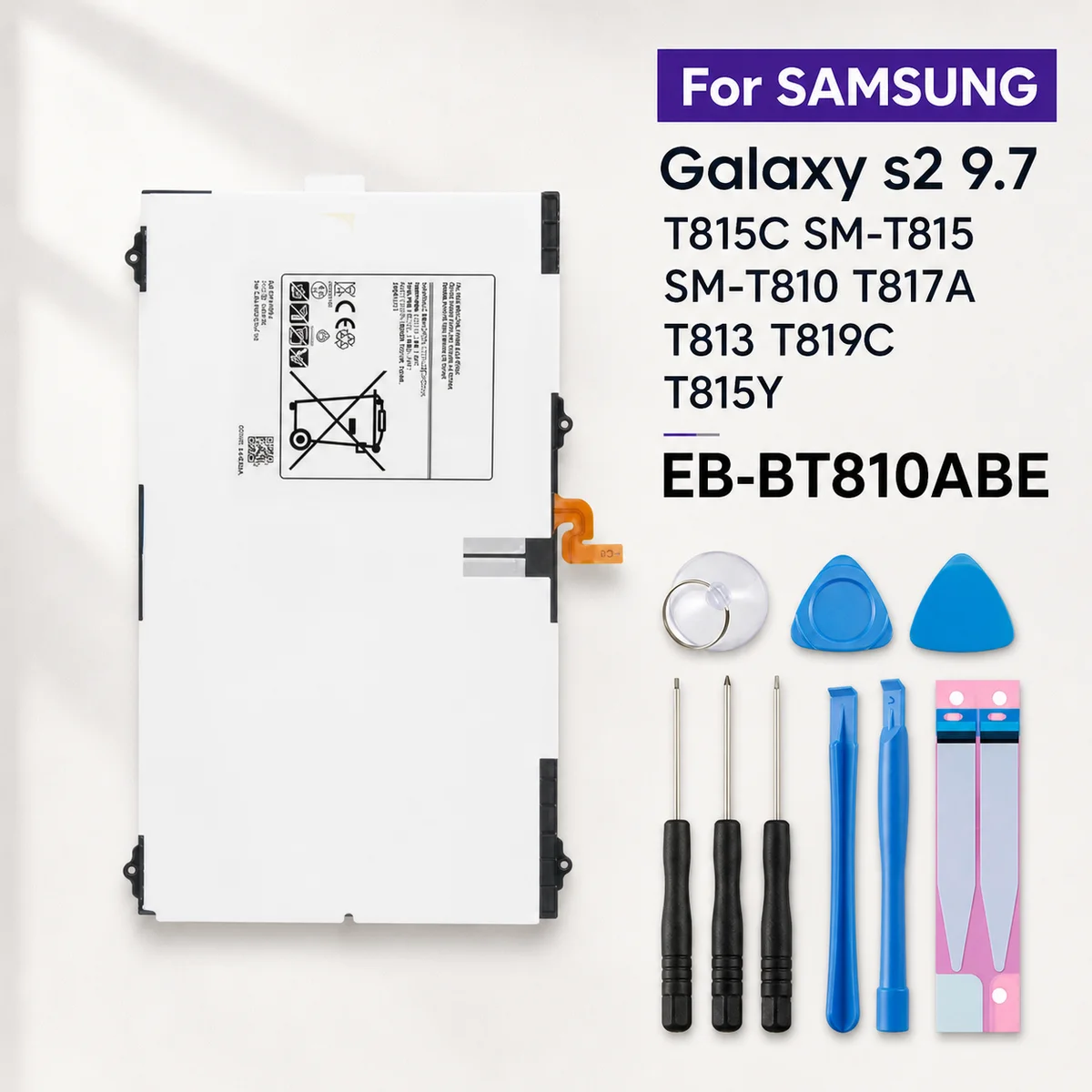Replacement Tablet Battery EB-BT810ABE EB-BT810ABA 5870mAh for Samsung Galaxy Tab S2 9.7 SM-T810 SM-T815C SM-T817A