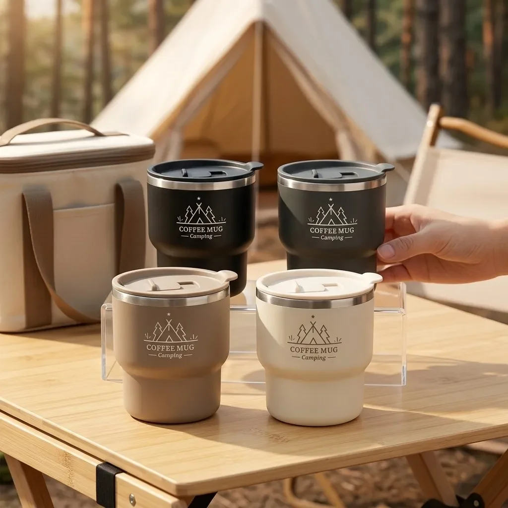 304 Stainless Steel Double-Layer Insulated Coffee Mug Portable Thermal Water Cup Sealed Coffee Cup Tumbler For Students Adult