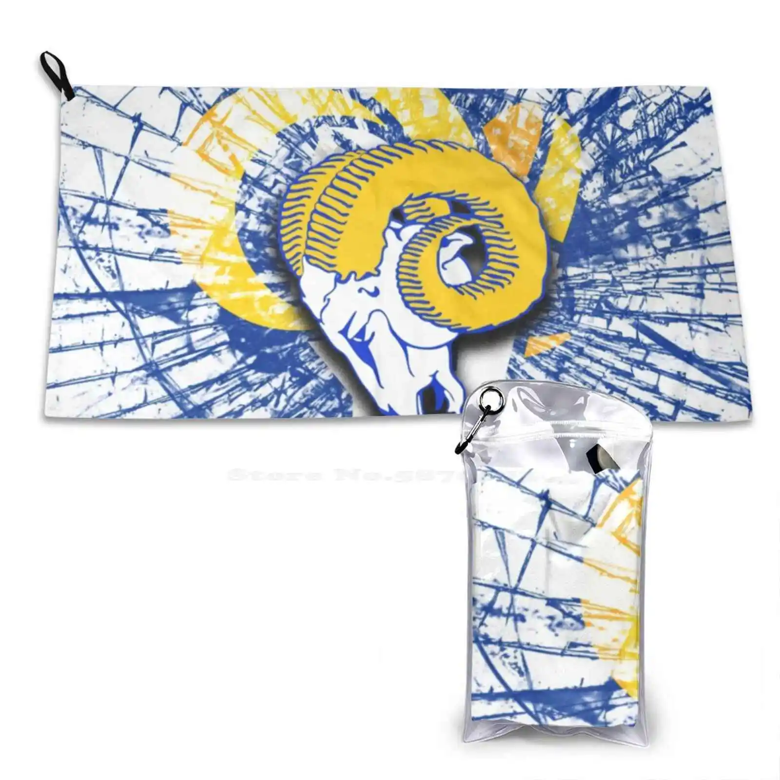 Glass From The Sky Soft Towel Pattern Washcloth Rams Los Angeles La Football Ramheart Logo