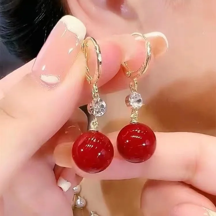 2024 New Droplet Pendant Oval Pearl Earrings for Women