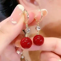 2024 New Droplet Pendant Oval Pearl Earrings for Women