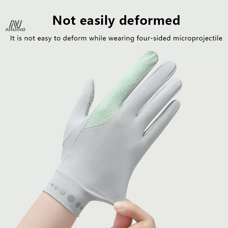 Lady Sunscreen Ice Silk Gloves Female Summer Sun Protection Gloves Fashion Cycling Driving Running Mittens Thin Anti-UV Gloves