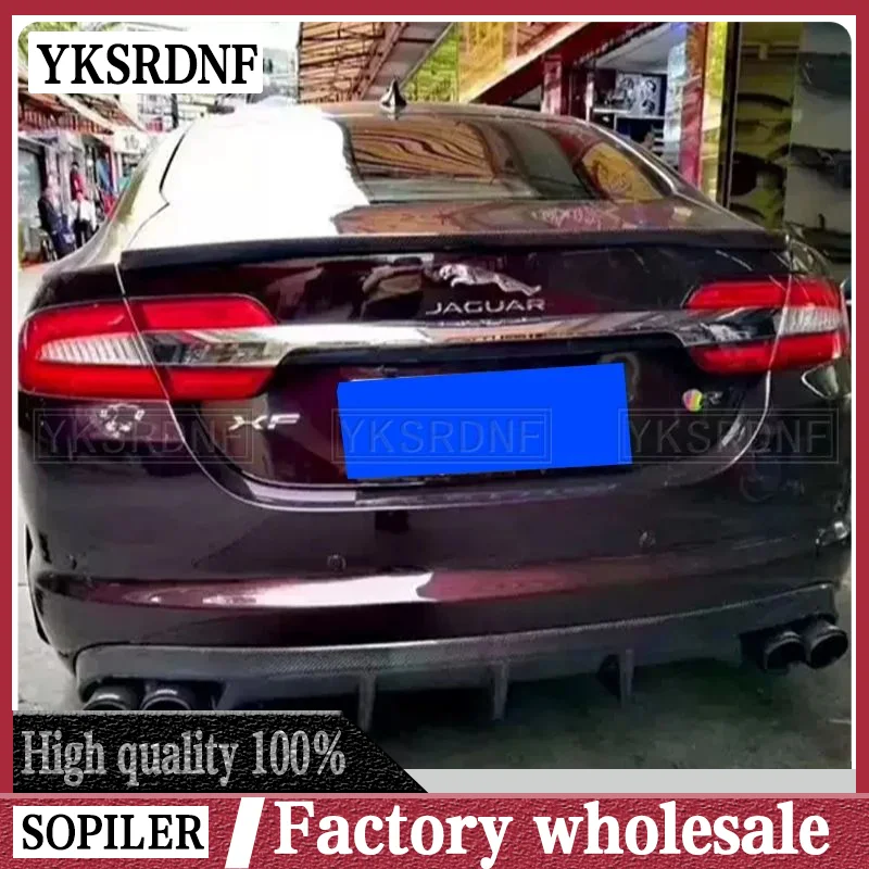 

Задний спойлер из углеродного волокна для Jaguar XF 2012.2013.2014.2015, высококачественный автомобильный диффузор для бампера, модификация автомобиля