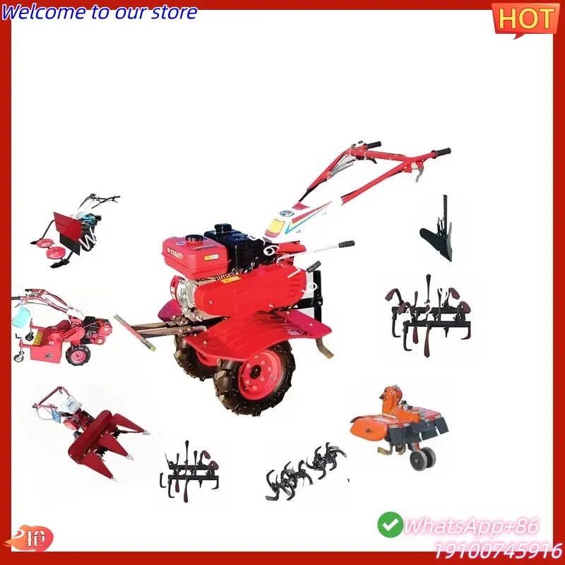 2026CE China CE Farming Two Wheel Hand Operated Electric 7.5HP Motor Mini Tiller Weeder with 1 Year Warranty