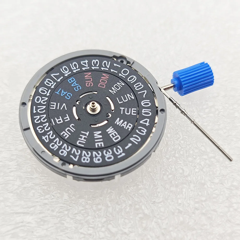 NH36-reloj automático con movimiento mecánico, accesorio de reemplazo con fecha en inglés y semana, corona de 3 o 3,8 o