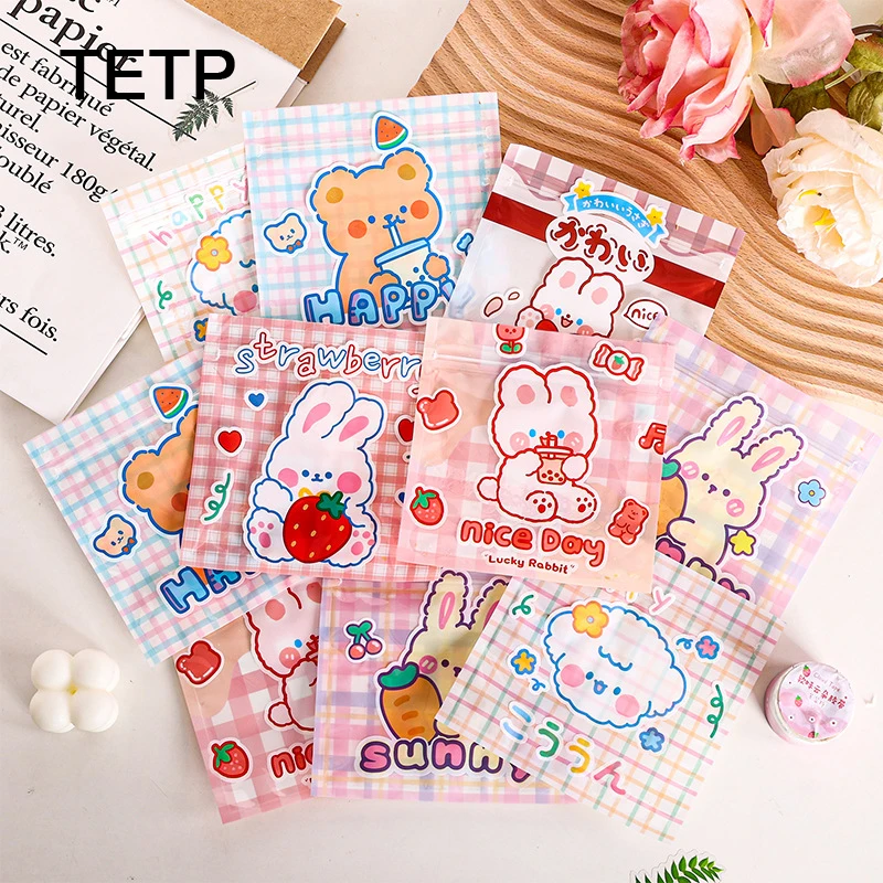 

TETP 50Pcs Colorful Ziplock Bags Birthday Gift Decoration Home Party Handmade Cookies Candy Headdress Package For Small Business