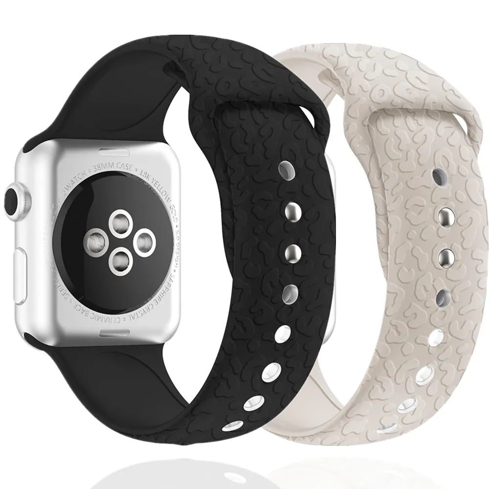 Силиконовый ремешок с принтом для Apple Watch Ultra 2 49 мм 44 45 38 40 41 42 мм Спортивный браслет для iWatch Series 9 8 7 6 5 4 Correa Band