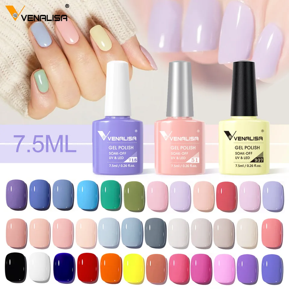 Venalisa nuevo gel polish UV LED soak off cobertura completa color magnífico manicura al por mayor esmalte de gel de larga duración 2