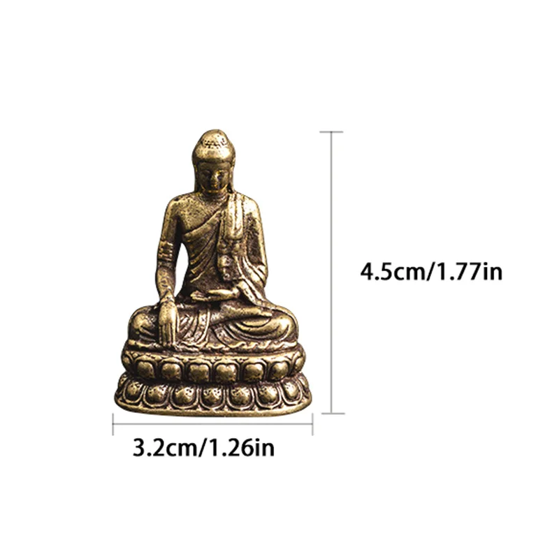 Bouddha Sakyamuni en laiton, figurine d'Auckland, l'inventaire, ornement de bureau, cuivre antique, décoration de statue principale du dharma