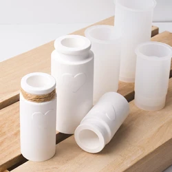 Bottles Shape Silicone Mold DIY Hydroponic Test Tube Vase Candlestick Concrete Cement Gypsum Mould Epoxy Resin Molds Home Decor