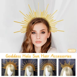 Fairy Vintage Sun Goddess Baroque Halo Cosplay Headpiece Parts Gothic Lolita Tiara Crown Un-Finished Headband Diy Material