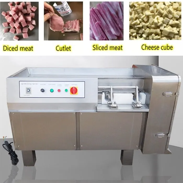 Automatic Meat Cube Dicer Machine Froze Meat Cheese Strips Cutting Machine Root Vegetable Cutter Meat Slicer