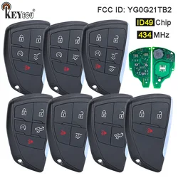 KEYECU ASK 434MHz ID49 Chip FCC ID: YG0G21TB2 inteligentny pilot z kluczykiem samochodowym dla Chevrolet Suburban Tahoe GMC Yukon 2021 2022 2023