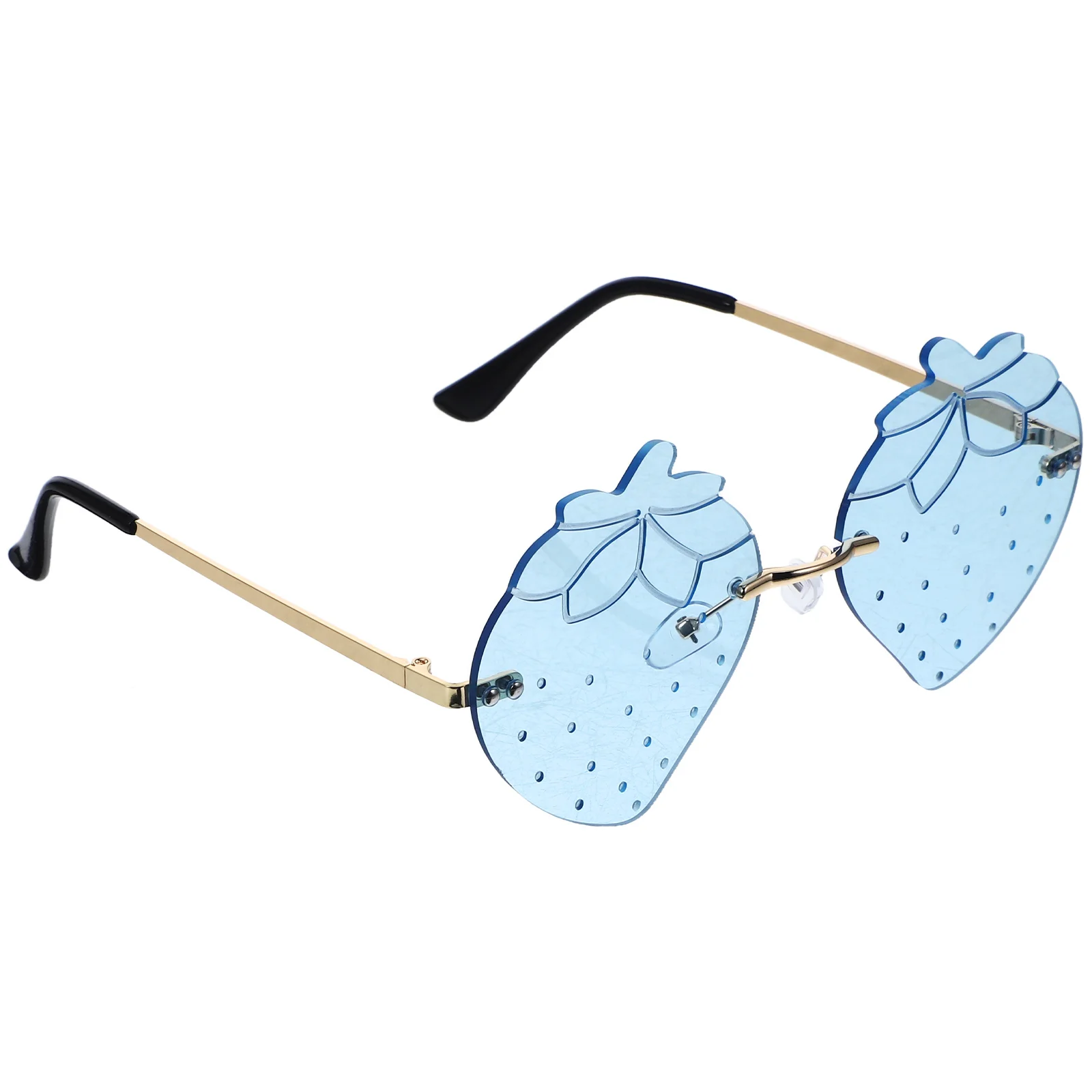 

1Pair Strawberry-Shaped Sunglasses Frameless Irregular Party Glasses Creative Festival Photo Props Summer Outdoor