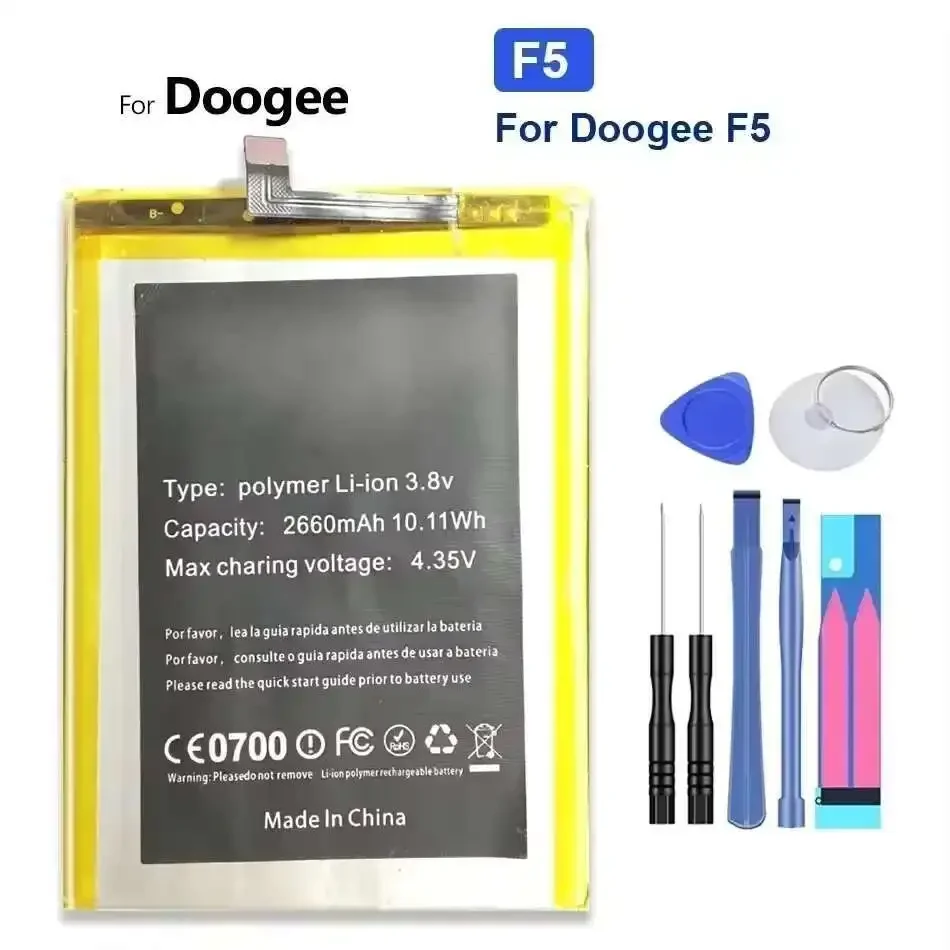 Batteria per cellulare per Doogee F5 F 5, 2660mAh