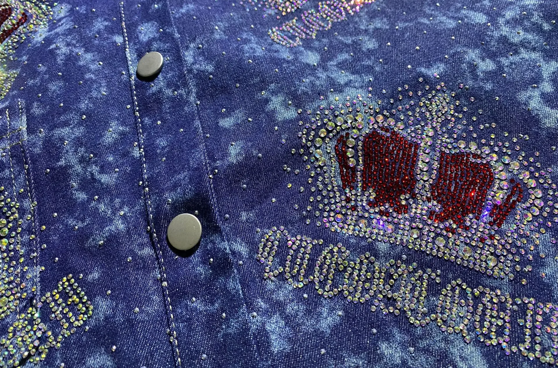 Moda 2 peça conjuntos de roupas femininas coroas brilhantes diamantes denim curto conjunto verão casual cardigan manga curta cowboy agasalho