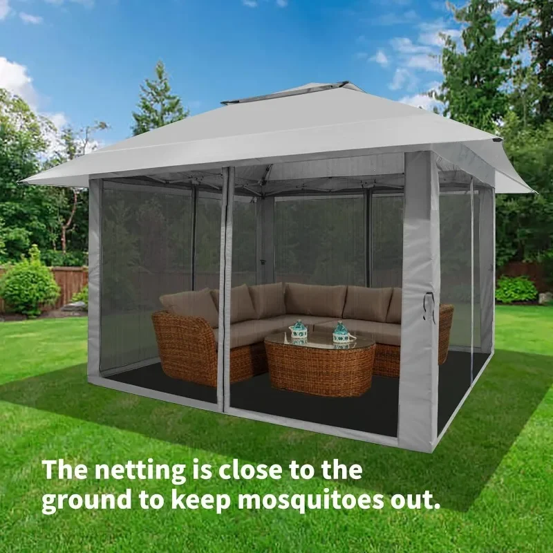 Outdoor Pop Up Gazebo Base 10X10 Patio Gazebos Patented Center Lock Quick Setup Newly Designed Storage Bag Canopy