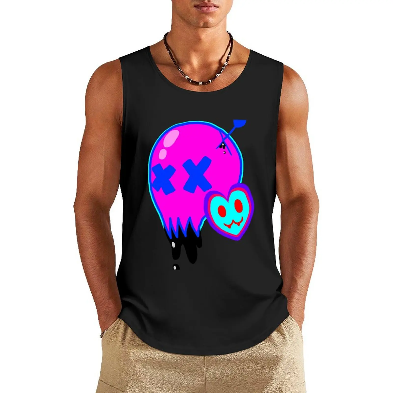 Scenecore Skull Tank Top man vest T-shirts men Male clothes Vest for boy