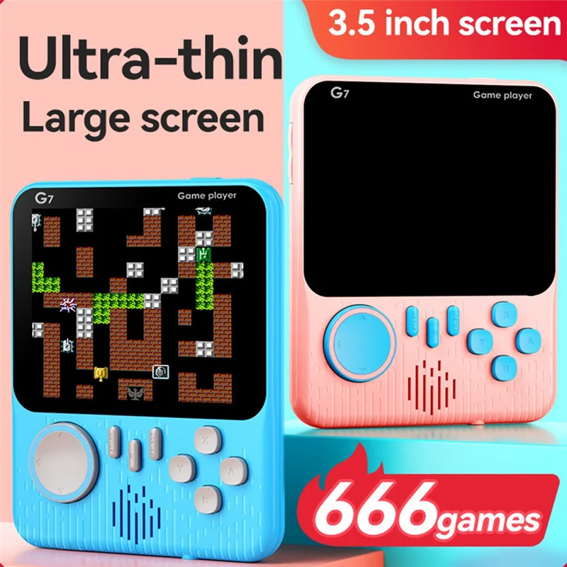 FEB-G7 Retro Video Game Console Ingebouwde 666 Game 3.5 Inch Scherm AV Out Pocket Gamepad Handheld Game Spelers