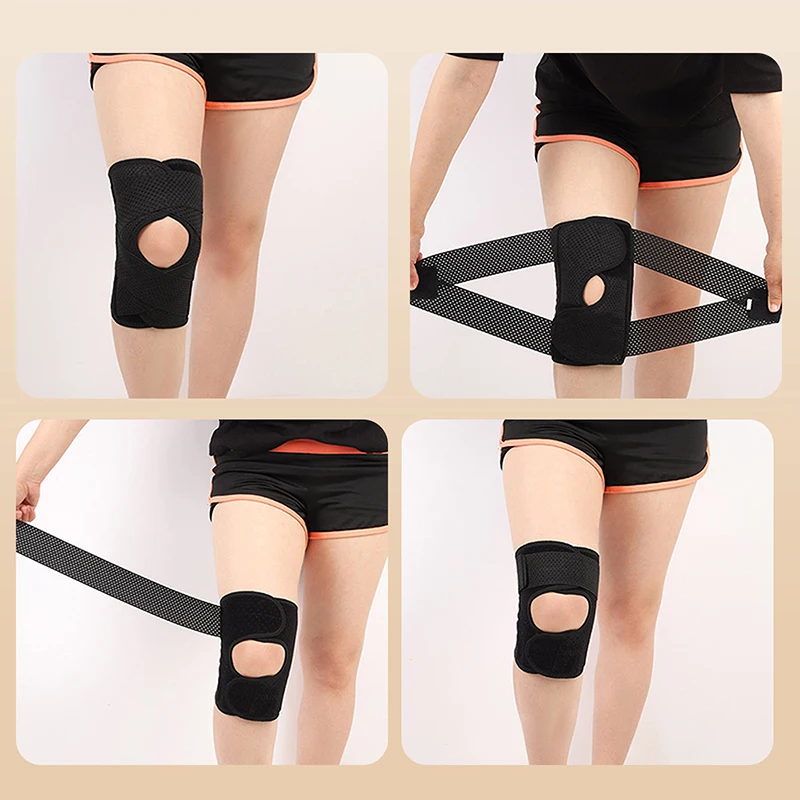 Dünne und atmungsaktive Kniebandage, Knieunterstützung, lindert Gelenkschmerzen, stoßabsorbierend, hilft, das Knie für den Fitnessbetrieb zu stabilisieren – Detail 7