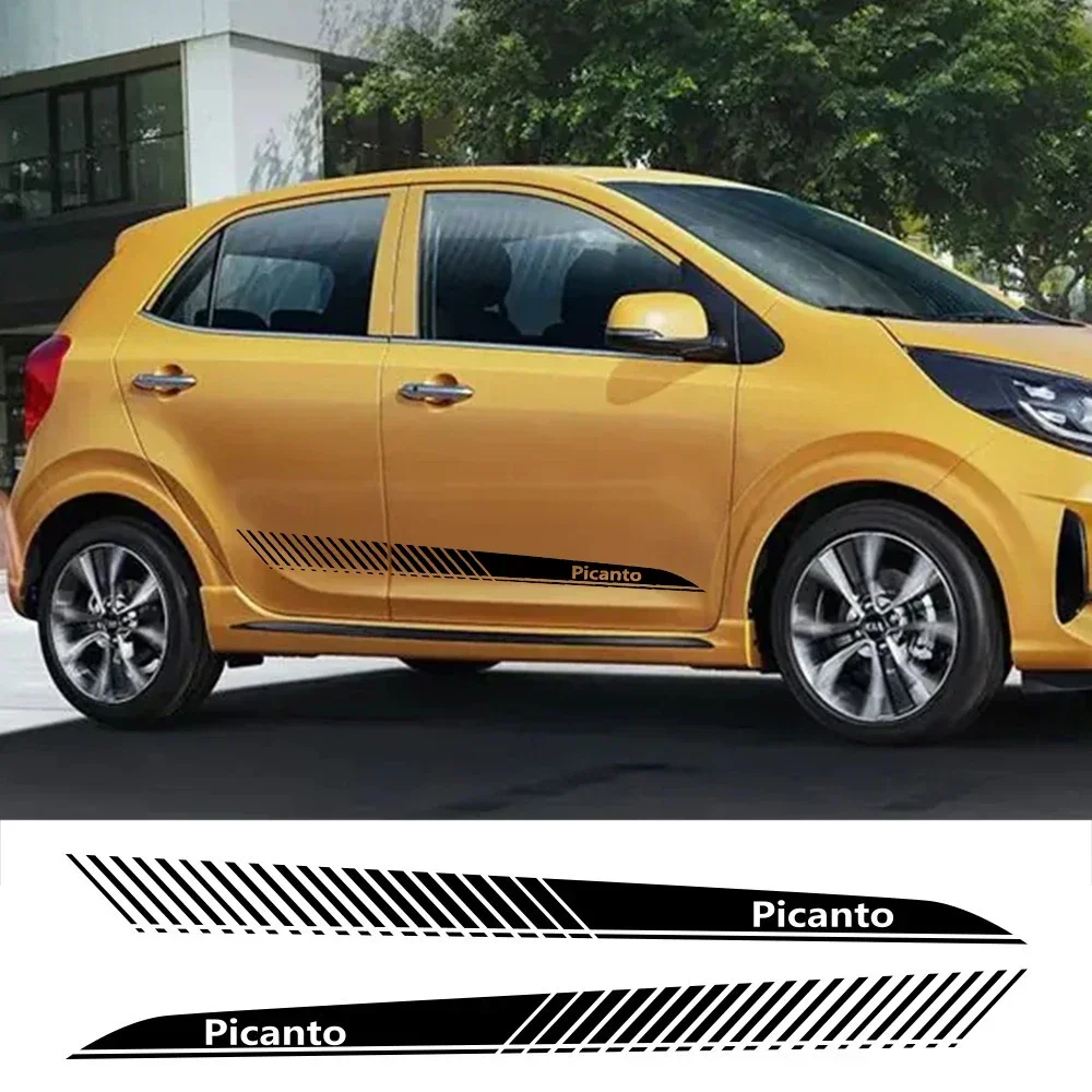 

2pcs Car Stickers For Kia Picanto GT Line Morning Naza Motor Door Side Stripes Decor Decals Vinyl Cover Auto Tuning Accessories