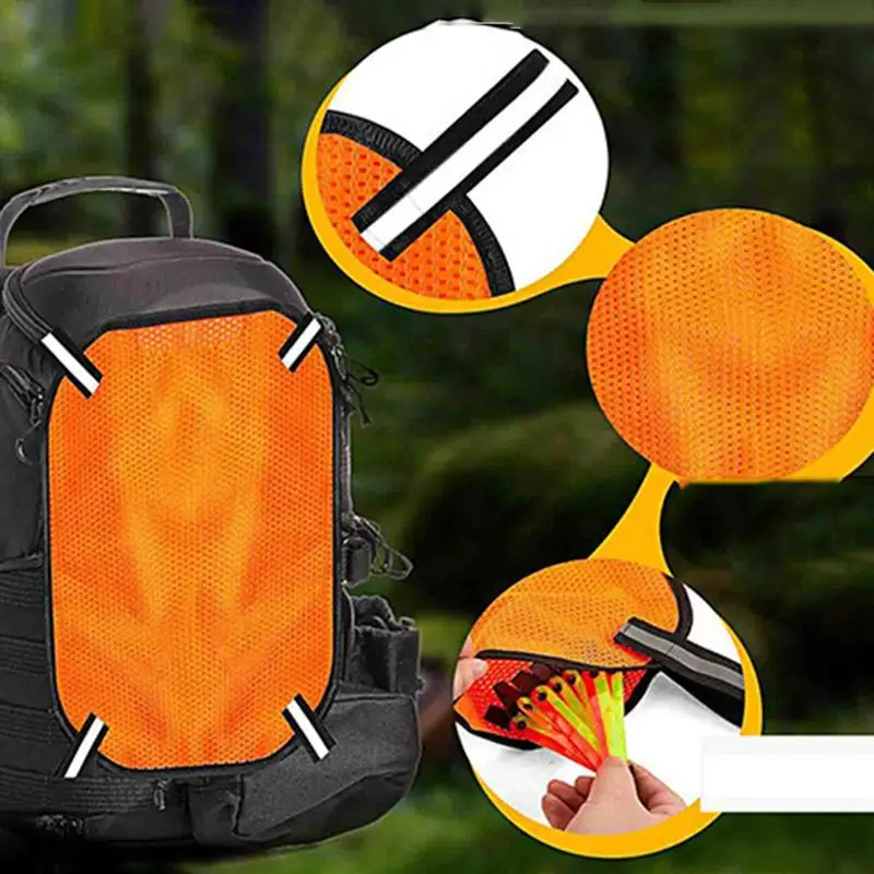 Blaze Orange Mesh Safety Panel Hunting Mesh Panel Pack Attachment With Reflective Strip Orange Hunting & Outdoors Safety Panel