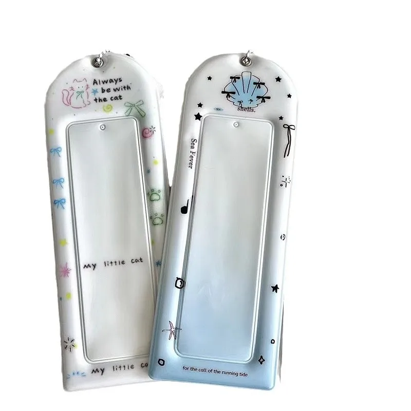 Butterfly Knot Cat Original Life Four-Panel PVC Card Holder Star Chasing Bookmark Card Wallet Photo Campus Card Storage Pendant