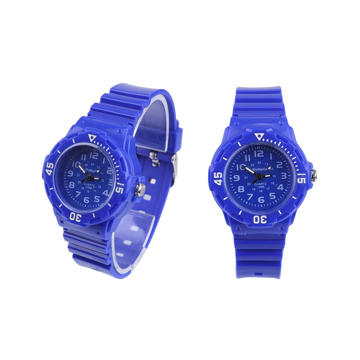 

Quartz Watches for Kids Children Blue Silicone Band Sports Wristwatch Durable Precise Timekeeping Arabic Numerals Display