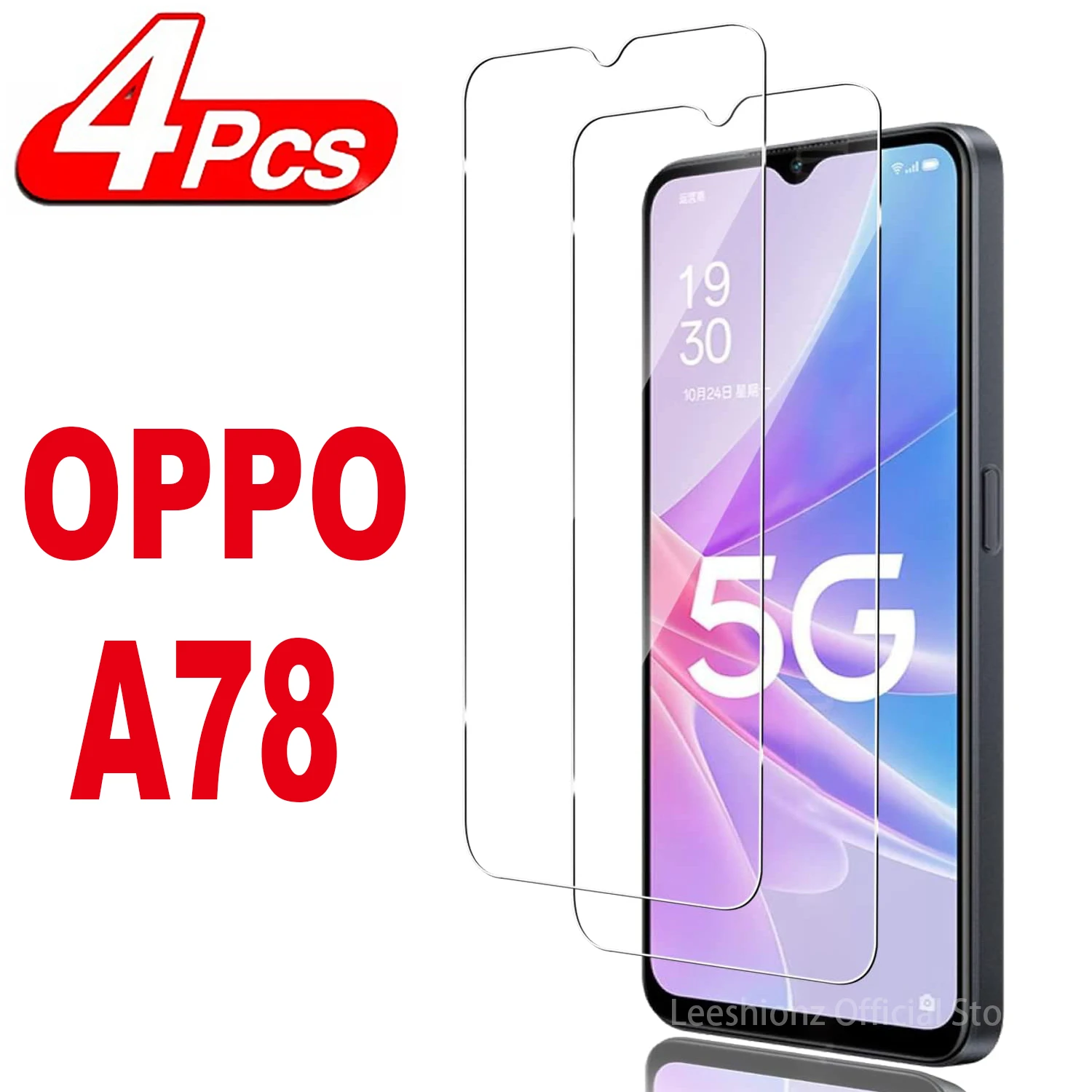 

9H Screen Protector Glass For OPPO A78 5G 2/4Pcs HD Tempered Glass Film