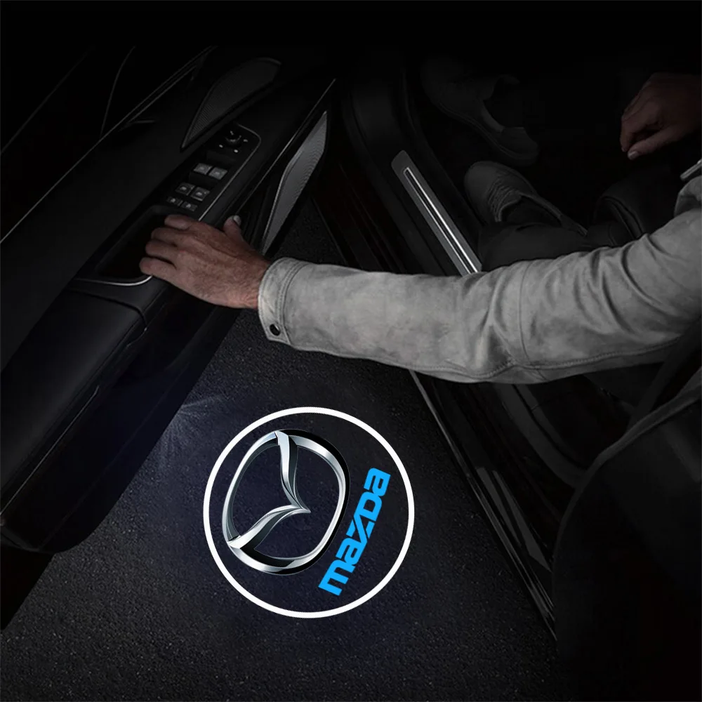 2pcs Car Wireless Welcome Light Laser Projector Lamps Auto Decoration Accessorie For Mazda CX-3 GL CX-8 CX-5 MS Speed 6 2 3 CX30