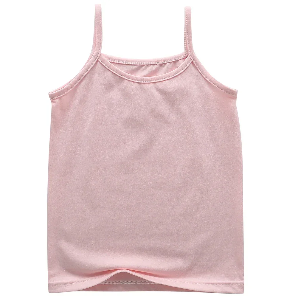 2024 Summer Girls String Strappy Tanks Top Baby Children Cotton Camisole Underwear Kids Sleeveless Vest Cotton Tanks Top