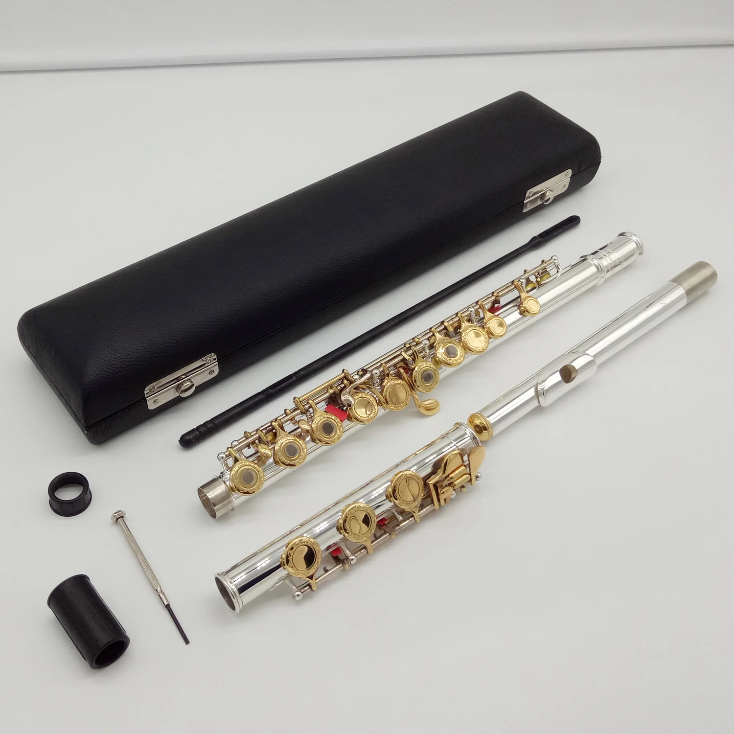 Music Fancier Club Professional Flute 212 Engraving Hand Carved Keys Gold Plating Flutes B Leg Open Holes 17 Gold Keys