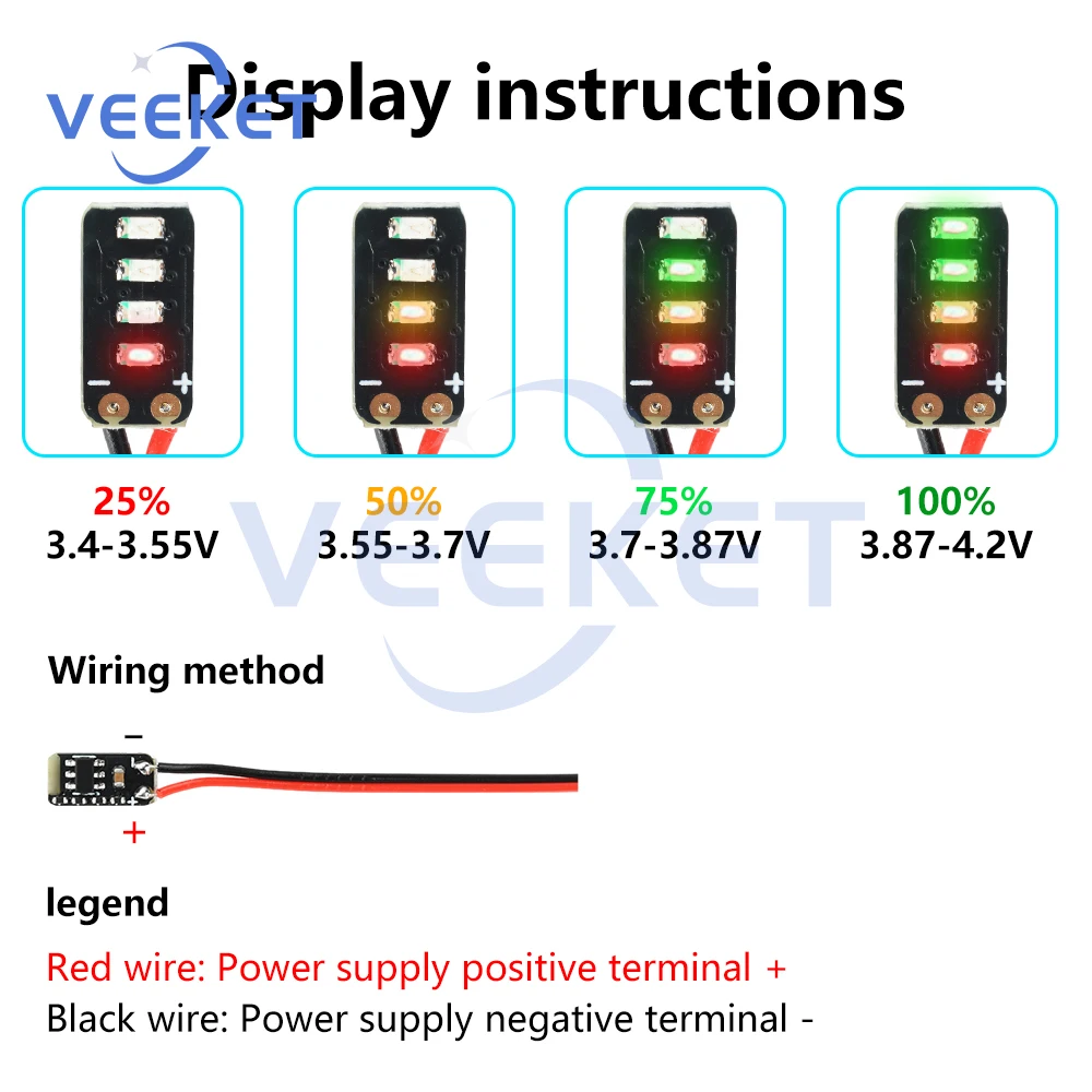 5Pcs 3.7-4.2V Meter…