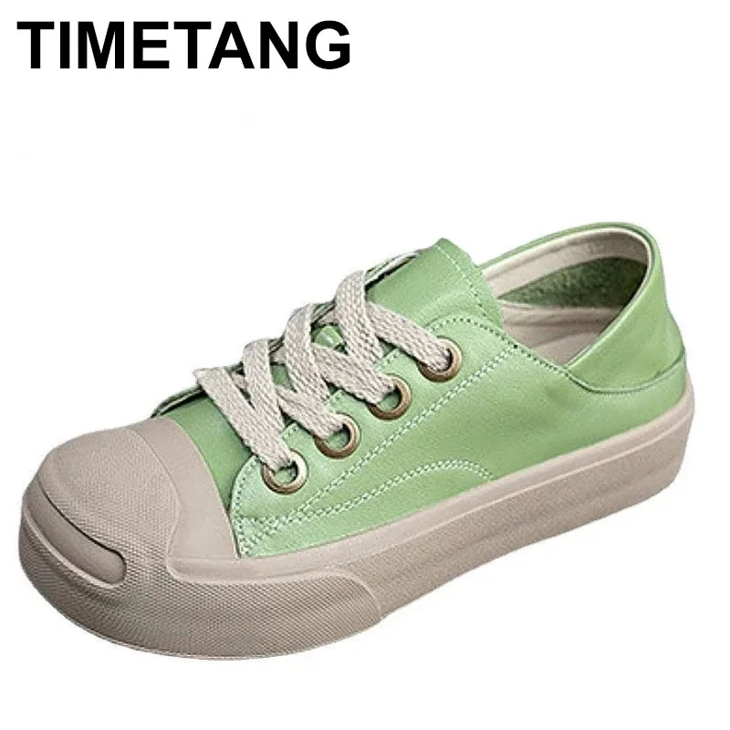 

2025 Sneakers Women 4cm Natural Genuine Leather Platform Wedge Summer Novelty Pumps Pils Mules Chunky Vulcanize Flats Shoes