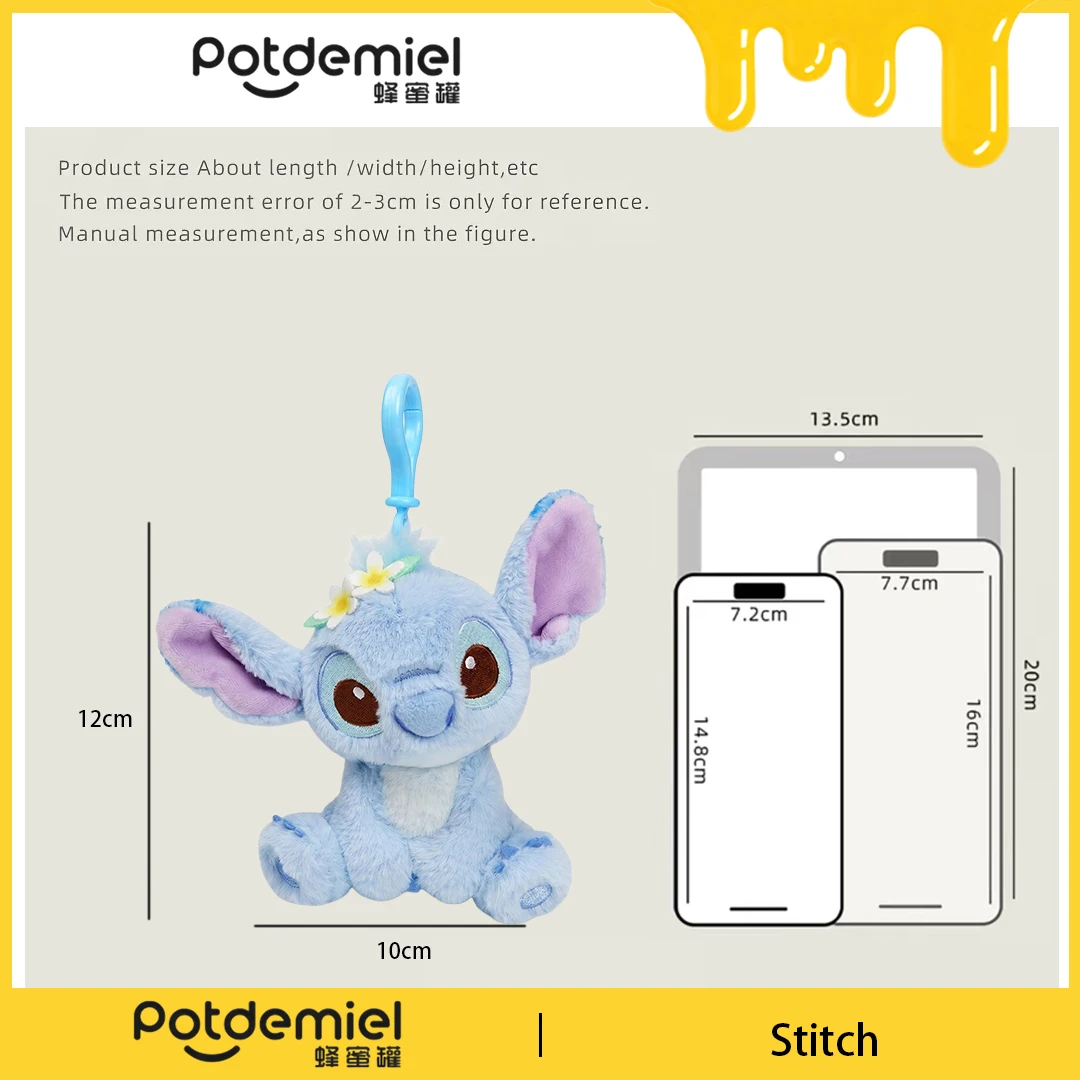 Potdemiel Disney Stitch Plush Keychain Soft Toy Handbag Pendant Anime Backpack Ornament Men Women Fans Kids Gift Collectible view 2