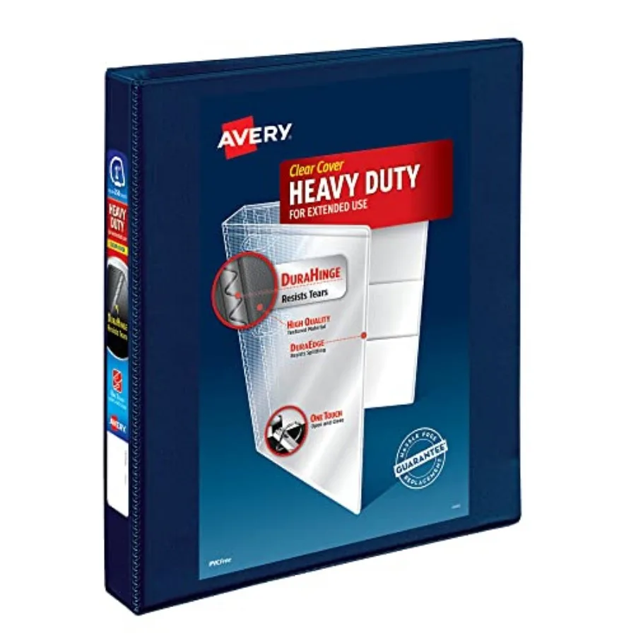 

Heavy-Duty View 3 Ring Binder, 1" One Touch EZD Rings, 1 Navy Blue Binder