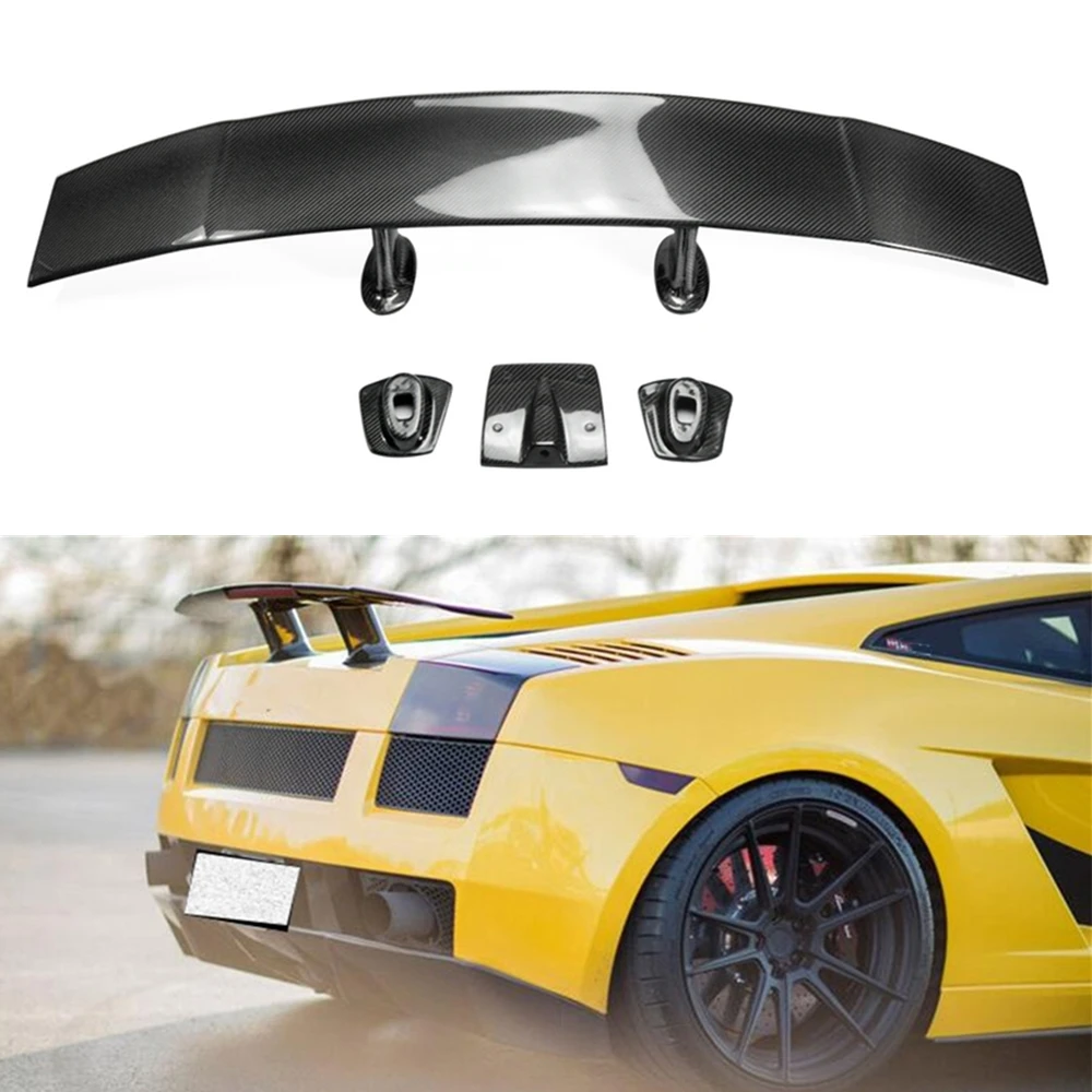 For Lamborghini Gallardo LP550 LP560 LP570 2004 -2012 Rear Spoiler Wing Carbon Fiber Car Trunk Lid Decklid Flap Splitter Trim