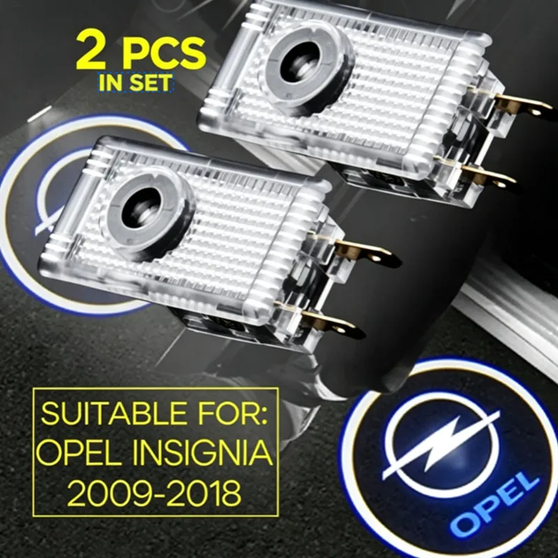 2Pcs LED Car Door Lights Welcome Light Emblem Logo Lamps For Opel Insignia A B 2009-2017 Antara 2008-2018 car accessories