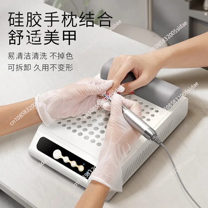 Brushless Turbine Nail Dust Collector Ultra-Quiet High Suction With Hand Rest Professional For Nail Salon