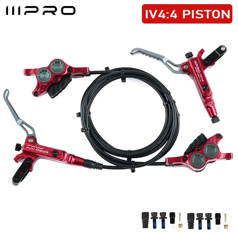 IIIPRO IV4 Fiets Hydraulische Remmen Set 4 Zuiger Fiets Hydraulische Schijfrem Set 160mm Road MTB Oliedruk Remschijf - afbeelding 1