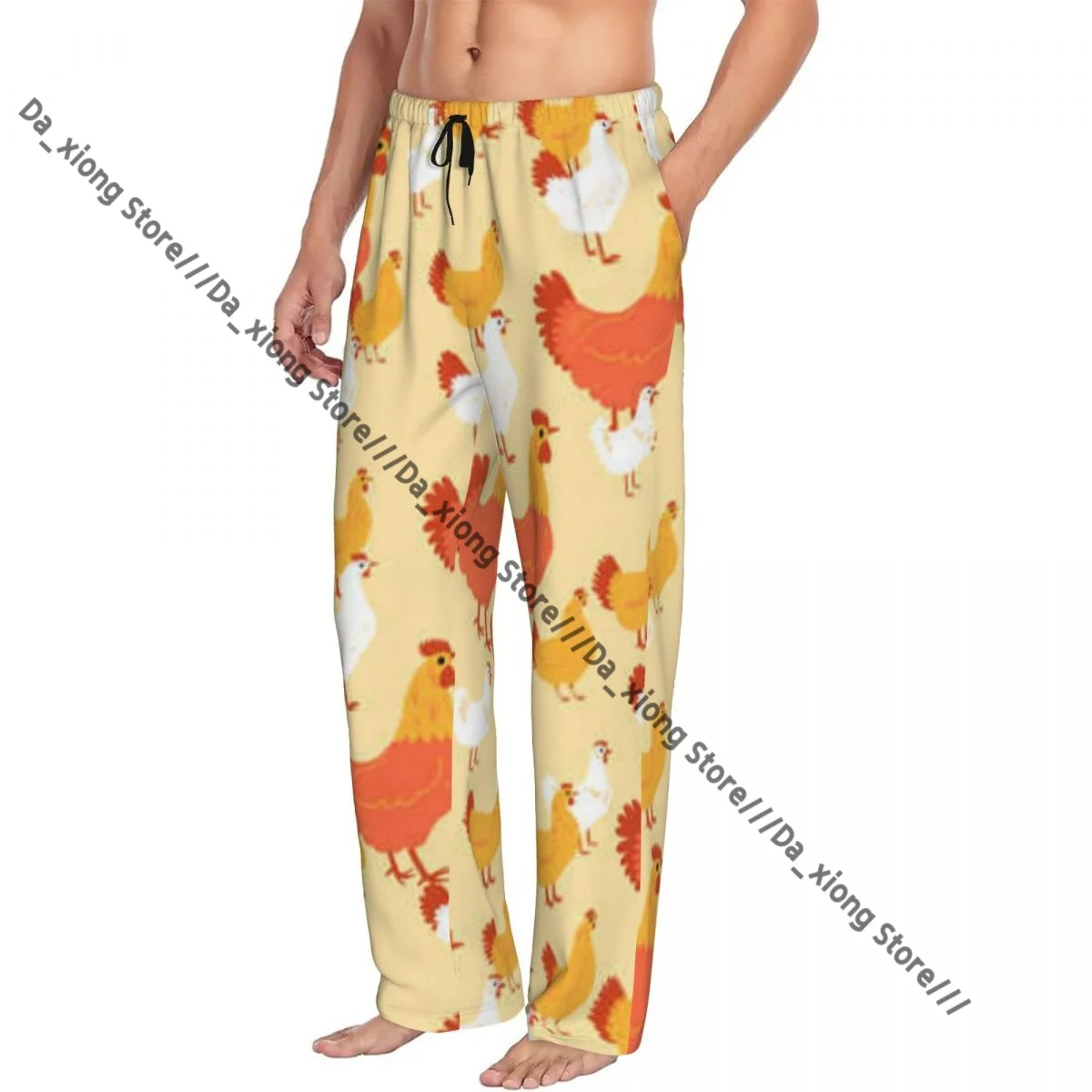 Men Sleep Bottoms Male Lounge Trousers Men's Poultry Chicken And Roosters Pattern Pajama Pants