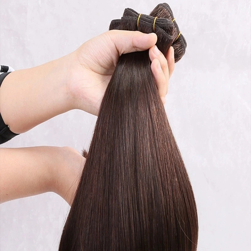 Bundel Rambut Lurus Rambut Manusia Asli Ekstensi Rambut Manusia Alami Remy Eropa 100G Jalinan Rambut Keriting