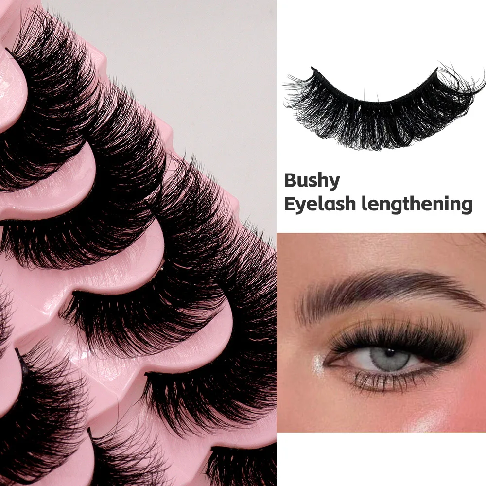 5 أزواج من الرموش الهزلية رموش المنك الاصطناعية الطبيعية الرموش الصناعية الكاملة تكثيف رموش عين القط تأثيري السفر mu