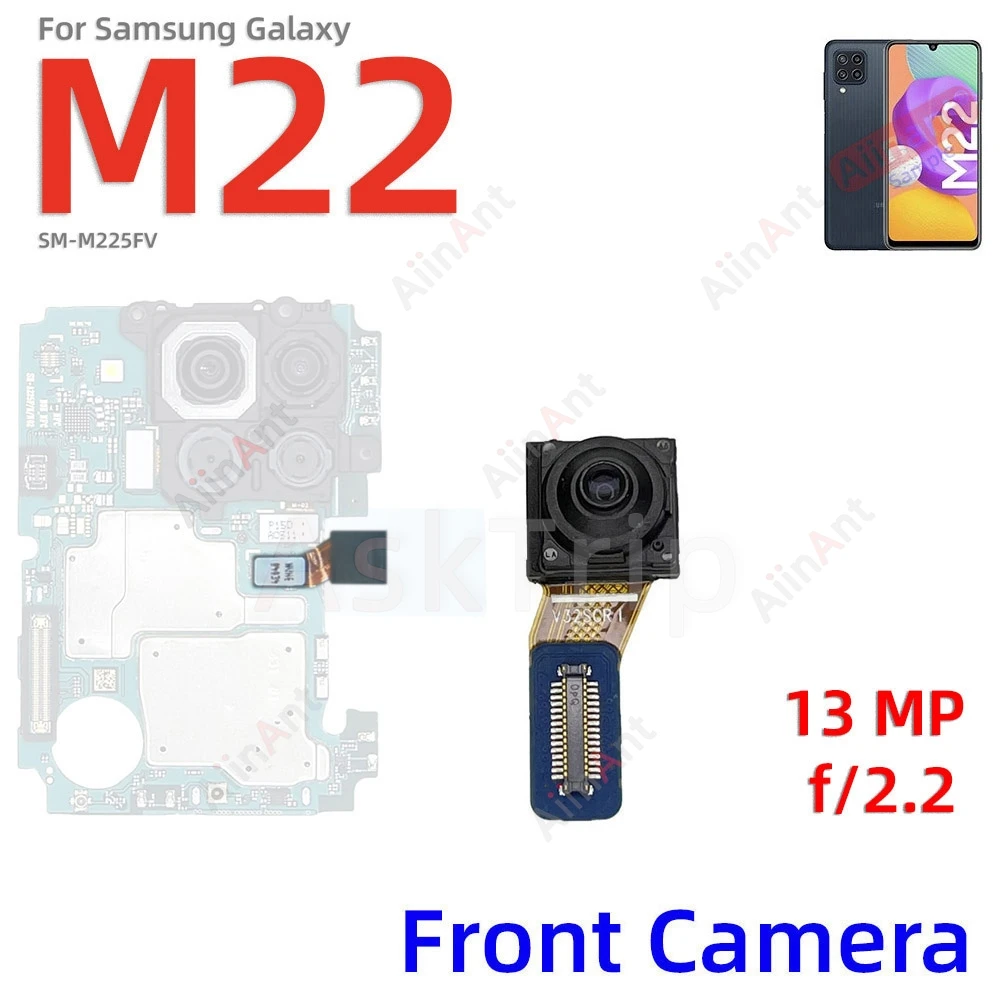 Macro Depth Wide Main Small Front Back Rear Camera Flex Cable For Samsung Galaxy M22 M23 M225F M236B 4G 5G