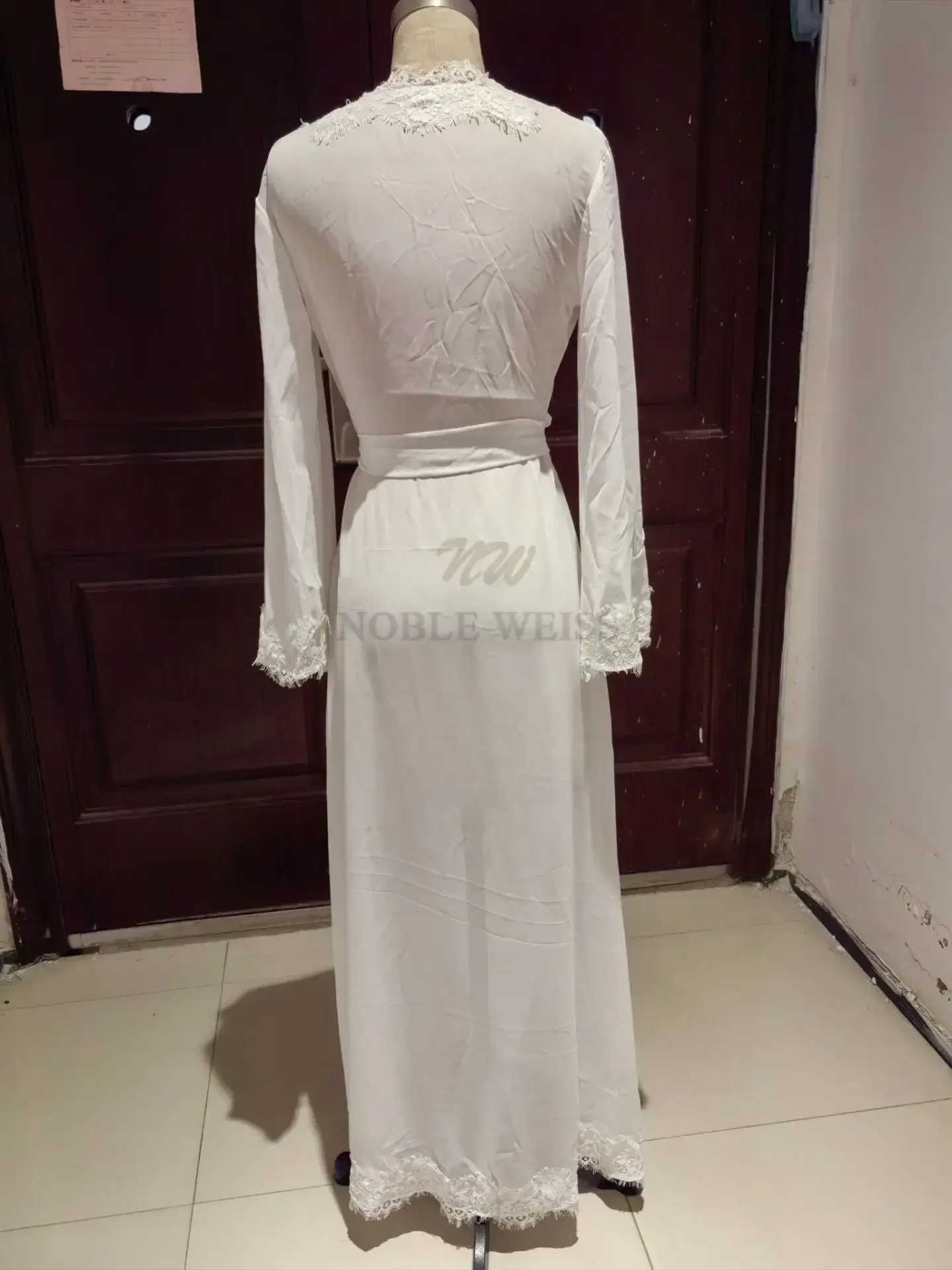 Lace Hem Wedding Jacket Chiffon Party Robe BOLERO Floor-Length Bridal Dress Cape Sexy Wedding Slip Customized